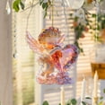 thumbnail image 1 of Guardian Angel Crystal Look Ornament, 1pc 2.83x3.15in Holding Heart Cherub Pendant, Aesthetic Car Rearview Mirror Accessory, Whimsical Fairycore Decor, Best Valentine & Holiday Gift, 1 of 4