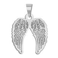 thumbnail image 1 of Guardian Angel Double Wing Medal  - 3/4 Inch X 1 Inch -Solid 14K White Gold, 1 of 5