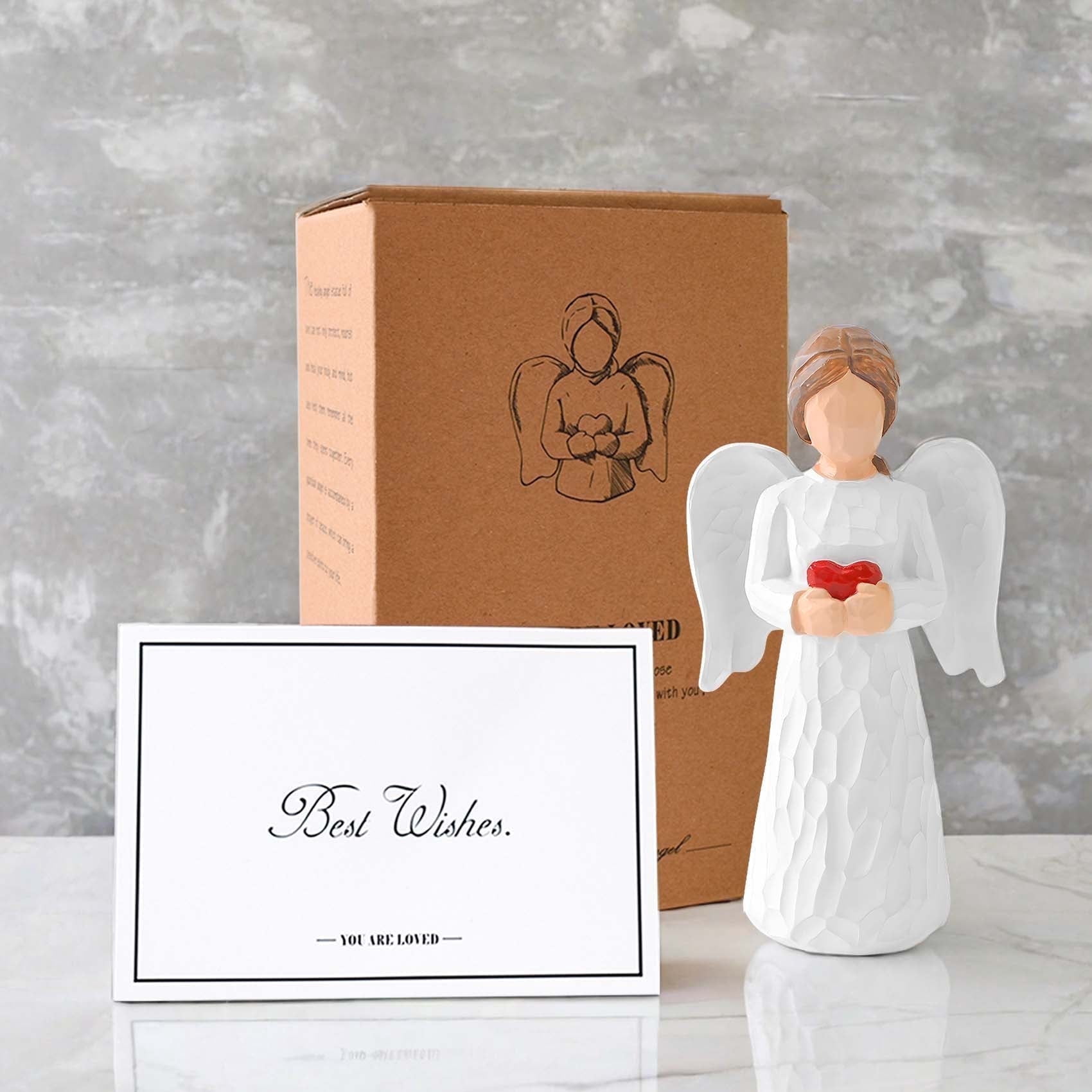 Guardian Angel Figurine Holding Heart – Healing Sympathy Gift for Women ...