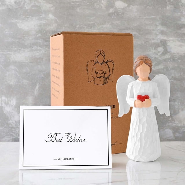 Heart Healling Guardian Angel Figurine Holding Heart – Healing Sympathy Gift for Women ...