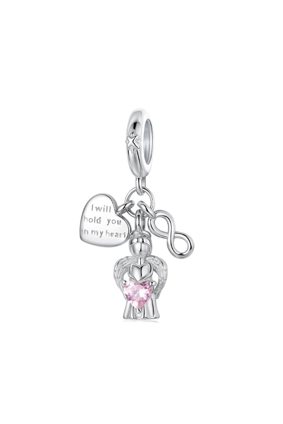 Guardian Angel Love PendantCharm, Genuine 925 Sterling Silver Charm, Compatible with Most Charm Bracelet