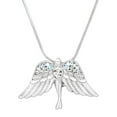 thumbnail image 1 of Guardian Angel Pendant Necklace or Earring Rhinestone Crystal Rhodium Plated 17 Inch Snake Chain J0367-AB, 1 of 3