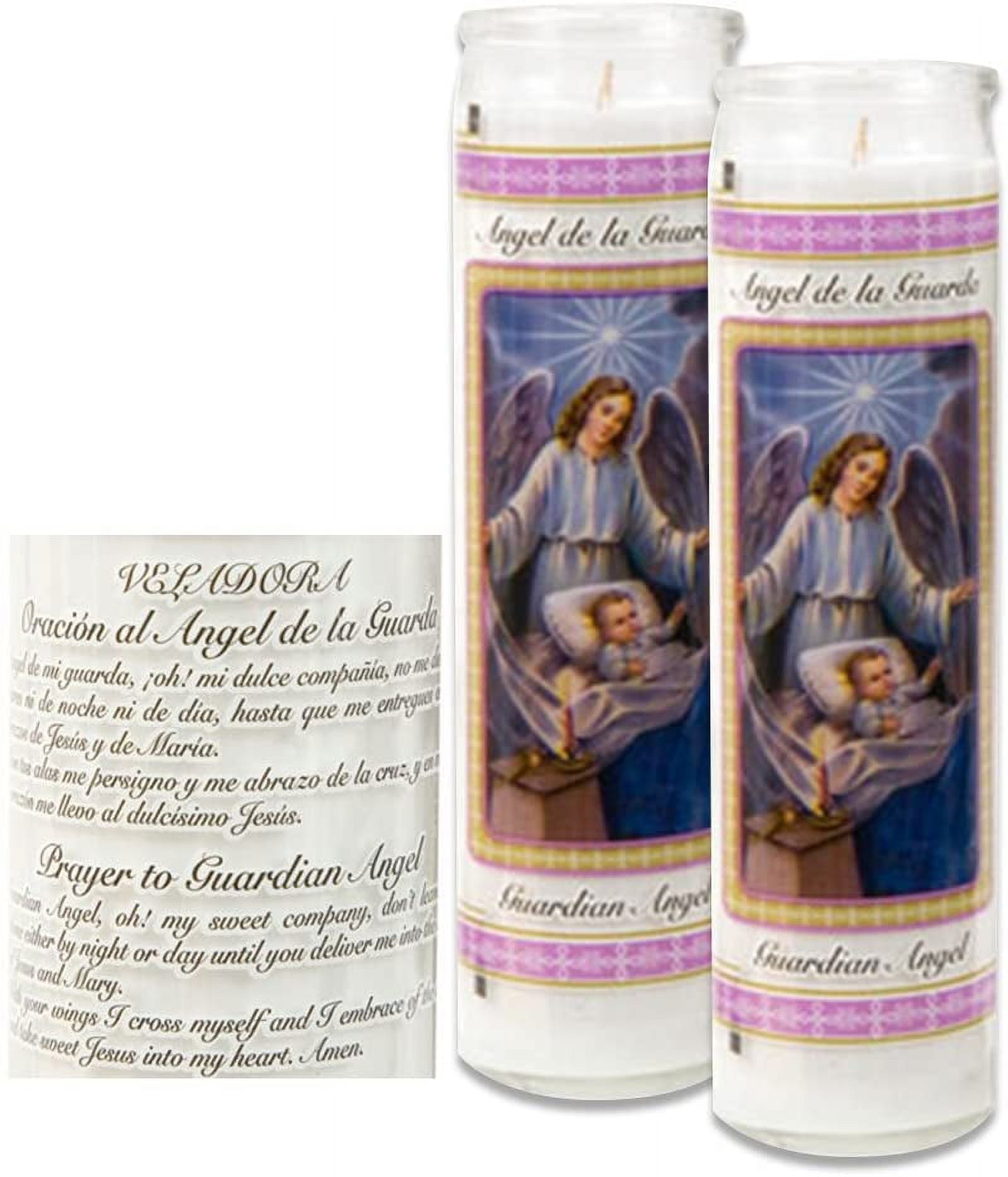 Guardian Angel Prayer Candles Religious Candle, White Wax Candles, Holiday Candle Paraffin Wax, Set of 5