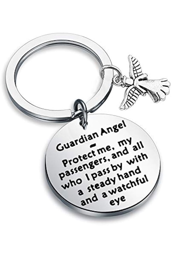 Guardian Angel Prayer Keychain Driver Gift Guardian Angel Protect Me My Passengers