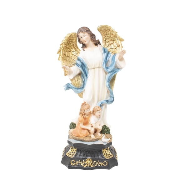 Guardian Angel Resin Statue | Angel de la Guarda | Multiple Sizes | Church, Home Decor, Gifts | Spanish Name Engraved (Lx16"inches)