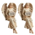 thumbnail image 1 of Guardian Angel Statue Figurine Hand-Painted Watching Over You Angel Figurine Engraved Encouragement Women Present Home Decor Ornament (2pcs), 1 of 10