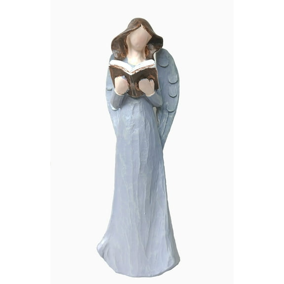Guardian Angel Statue Healing Angel Collectible Figurines - Gray Reading Angel Figurines for Women Angel Sculpted Figurine, Angel Wings Statue for Home Decor, Garden, Thanksgiving, Christmas