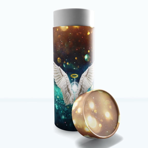 Guardian Angel (Teal) - Biodegradable & Eco Friendly Burial or Scattering Urn / Tube