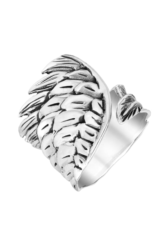 Guardian Angel Wing Wrap Around Sterling Silver Ring-11
