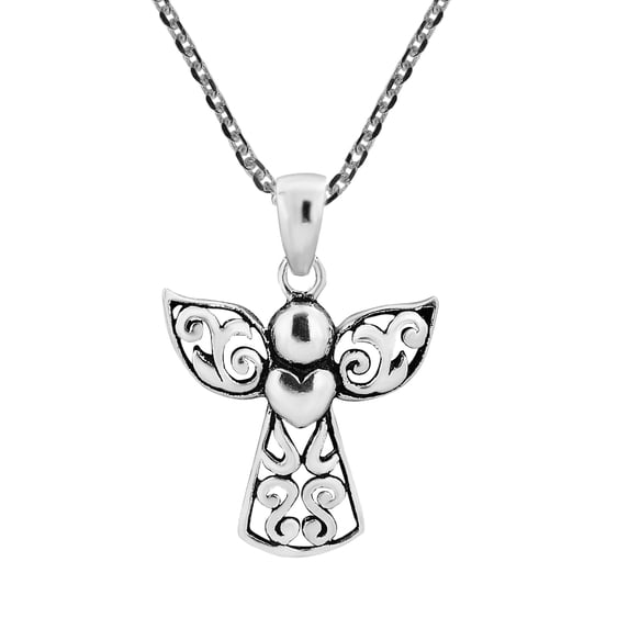 Guardian Angel of Love Sterling Silver Chain Necklace