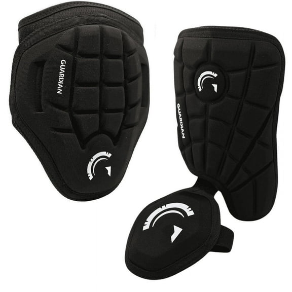 Guardian Baseball Adult Elbow Guard & Leg Guard Protective Gear Kit - RHH, ADULT,  Lightweight, Black