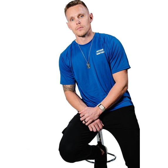 Guardian Baseball Brandon Guyer Mantra Line Actions over Feelings Athletic Men Shirt - Royal - Large