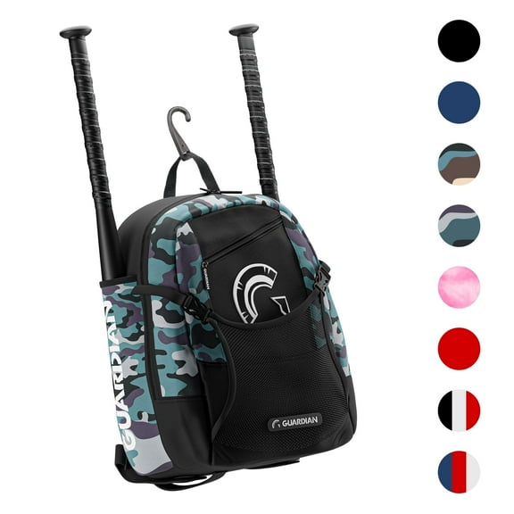 Guardian Baseball Backpack for Youth, Softball Bag for Girls, Durable Bat Bags Baseball Youth Boys and Girls, TBall Bag – Includes Hook to Hang on Fence - Pastel Multi