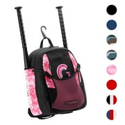 Guardian Baseball Backpack for Youth, Softball Bag for Girls, Durable Bat Bags Baseball Youth Boys and Girls, TBall Bag – Includes Hook to Hang on Fence - White/Pink Tie Dye