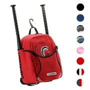 Guardian Baseball Backpack for Youth, Softball Bag for Girls, Durable Bat Bags Baseball Youth Boys and Girls, TBall Bag – Includes Hook to Hang on Fence - Red/Black