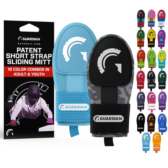 Guardian Baseball Sliding Mitt - Youth and Adult Sizes - Sliding Glove for Baseball - Elastic Compression Strap - 2 per Pack