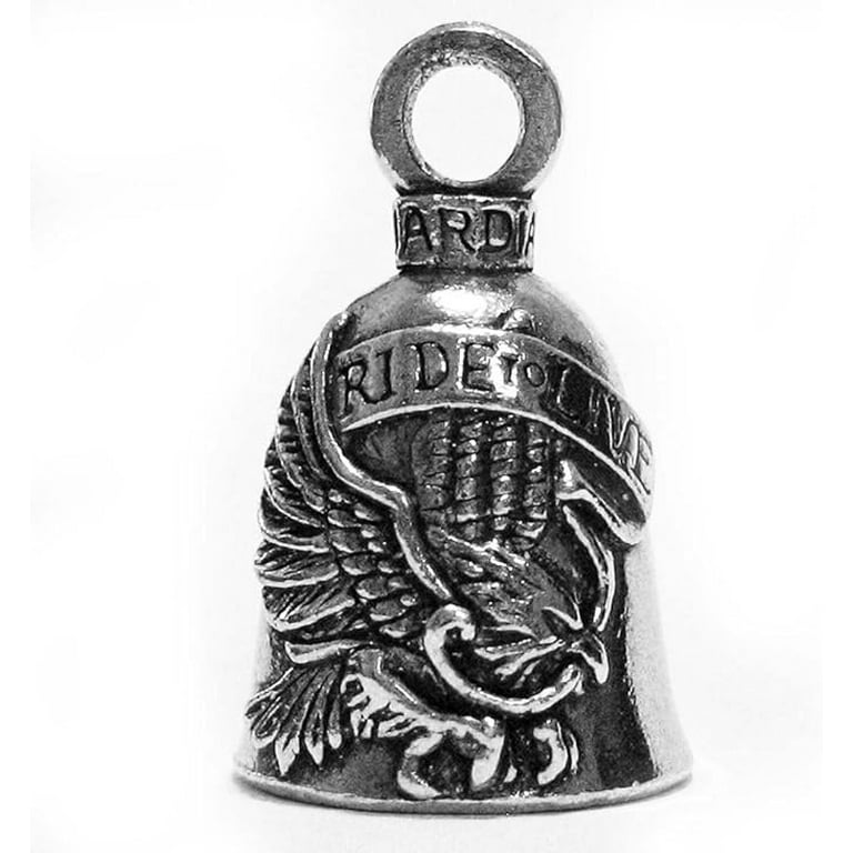 Guardian Bell Live To Ride Good Luck Bells w/Keyring & Black Velvet Gift  Bag | Motorcycle Bell | Good Luck Gift to Friends | Lead-Free Pewter Bike
