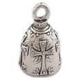 thumbnail image 1 of Guardian Bell, Metal, Holy Cross, Motorcycle Rider, Biker, Good Luck Bell, .75" x 1", 1 of 4