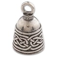 thumbnail image 1 of Guardian Bell, Metal, Irish Celtic Weave, Motorcycle Rider, Biker, Good Luck Bell, .75" x 1", 1 of 4