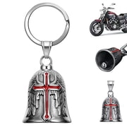 ZYQEEE Guardian Bells for Motorcycle Rider Bikers,Motorcycle Bell Cross Key Chain, Luck Angel Gremlin Keychains for Gifts