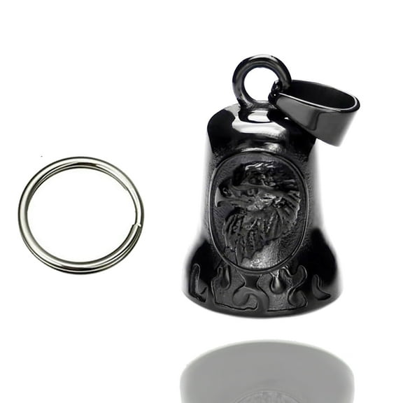 Guardian Bells for Motorcycle Rider Bikers,Motorcycle Bell Cross Key Chain,Punk Biker Style,Luck Angel Gremlin Keychains for Gifts (H18)