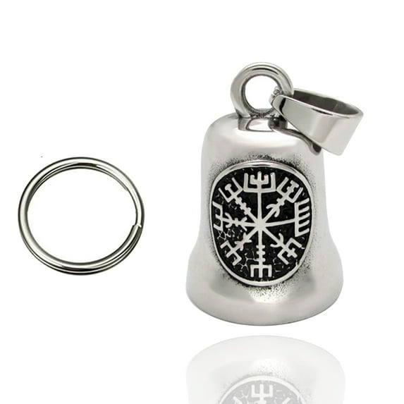 Guardian Bells for Motorcycle Rider Bikers,Motorcycle Bell Cross Key Chain,Punk Biker Style,Luck Angel Gremlin Keychains for Gifts (H24)
