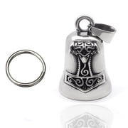 Guardian Bells for Motorcycle Rider Bikers,Motorcycle Bell Cross Key Chain,Punk Biker Style,Luck Angel Gremlin Keychains for Gifts H27
