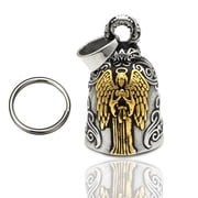 Guardian Bells for Motorcycle Rider Bikers,Motorcycle Bell Cross Key Chain,Punk Biker Style,Luck Angel Gremlin Keychains for Gifts H29
