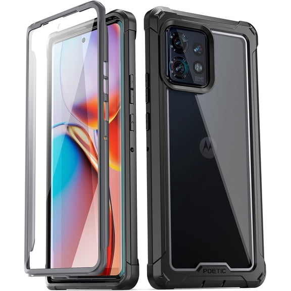 Guardian Case for Motorola Moto Edge Plus 5G 2023 [Not 2022 Version], [20FT Mil-Grade Drop Tested], Full Body Hybrid Shockproof Bumper Cover with Built-in Screen Protector, Black