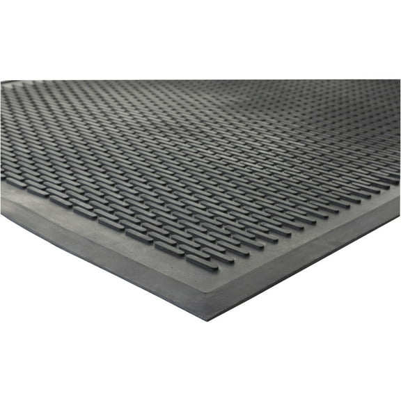 Guardian Clean Step Scraper Floor Mat, Rubber, 4'x6', Black