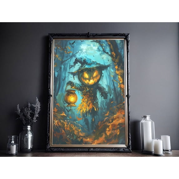 Guardian Deity Of The Forest Poster Print, Ghost Halloween Poster, Poster For Halloween, Wall Art Halloween, Ghost In Forest Wall Art