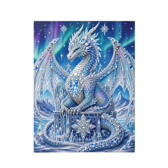 Guardian Dragon Diamond Art Painting Kit 8-Inch Complete Diy Diamond Embroidery Mosaic Craft Set for Adults, Luxury Home Decor Gift with All Supplies Included