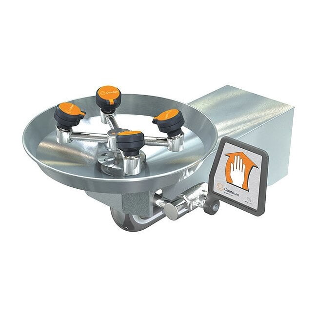 Plumbed Eyewash, Wall Mount, Plumbed, 8 5/6 in H., 11 1/6 in W GBF1724