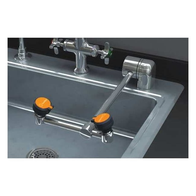 Plumbed Eyewash, Counter Mount, Plumbed, 15 in H., 6 1/2 in W G1849LH-L