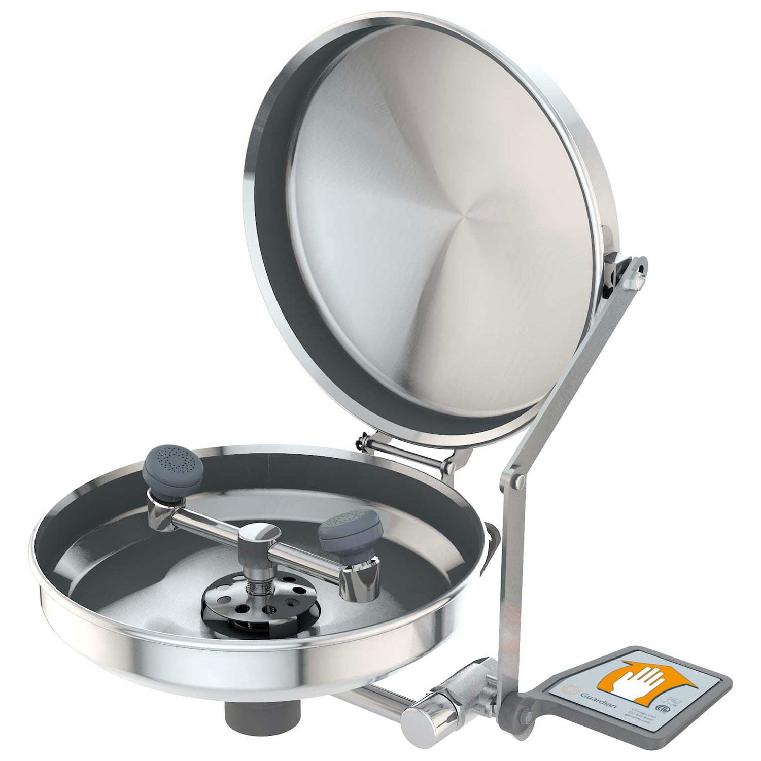 Guardian Equipment G1814BC Eye Wash Wall Mounted Stainless Steel Bowl and Cover