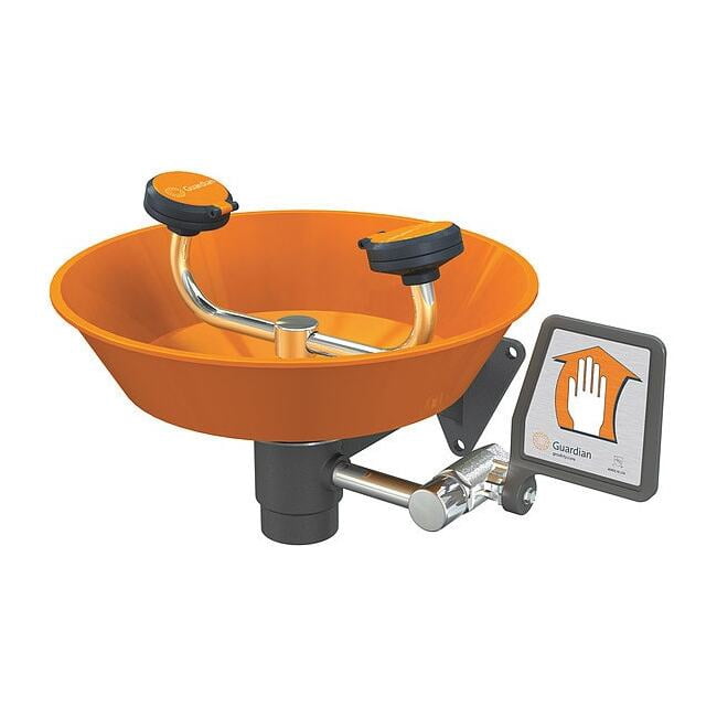 Plumbed Eyewash, Wall Mount, Plumbed, 6 11/12 in H., 15 2/3 in W G1750P