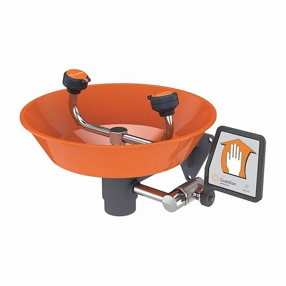 Plumbed Eyewash, Wall Mount, Plumbed, 7 in H., 15 2/3 in W G1814P