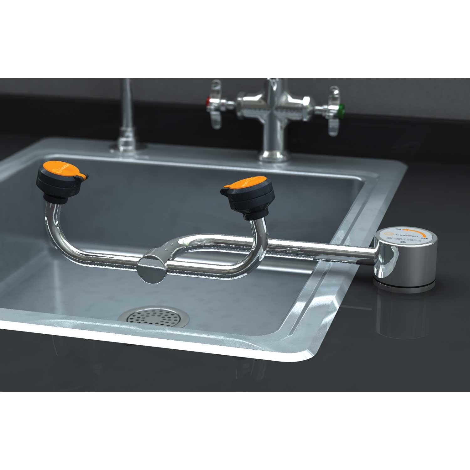 Guardian Equipment G1805 Eye/Face Wash Deck Mounted AutoFlow 90 Degree Right Hand Mounting