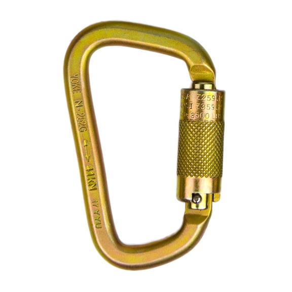 Guardian Fall Protection 1837 3" Locking Steel Carabiner With 3/4" Gate