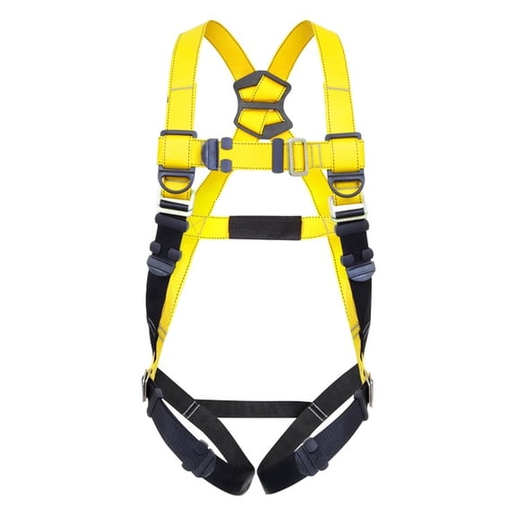 Guardian Fall Protection 37001 Full Body Harness, Black/Yellow