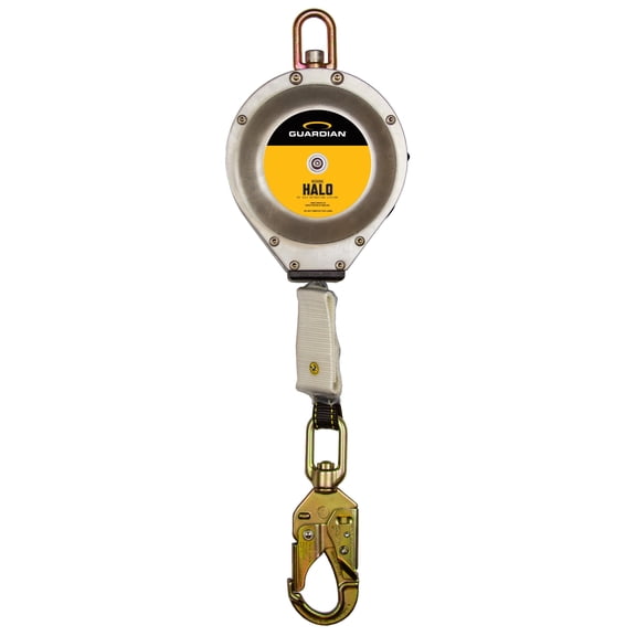 Guardian Fall Protection Class 1, Halo 20 Ft Self Retracting Lifeline With Steel Snap