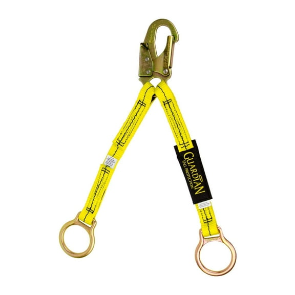 Guardian Fall Protection Dual Non Shock Extension Lanyard Steel Snap