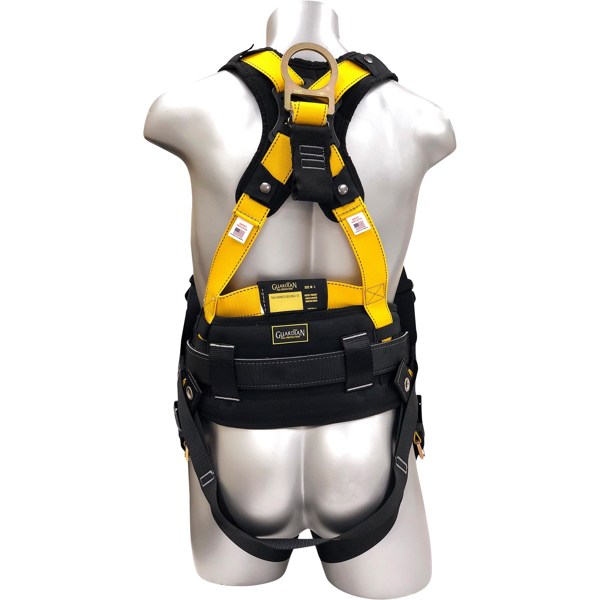 Guardian Fall Protection Series 3 Full Body Safety Harness with Waist Pad, XS/Small, Model# 37192S