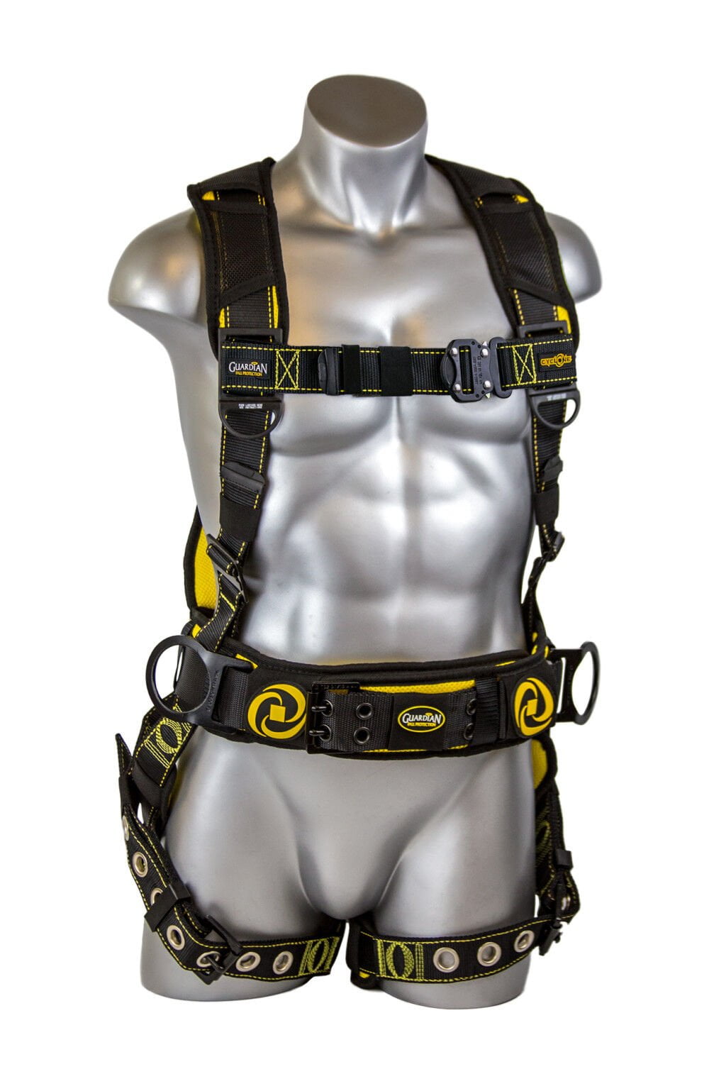 Guardian Fall Protection X-Large Cyclone Construction Harness - Black/yellow