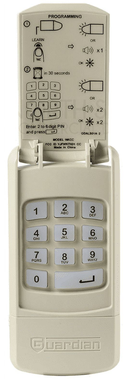 Guardian Garage Door Keypad Model WKCC1 Freq 303/390MHz
