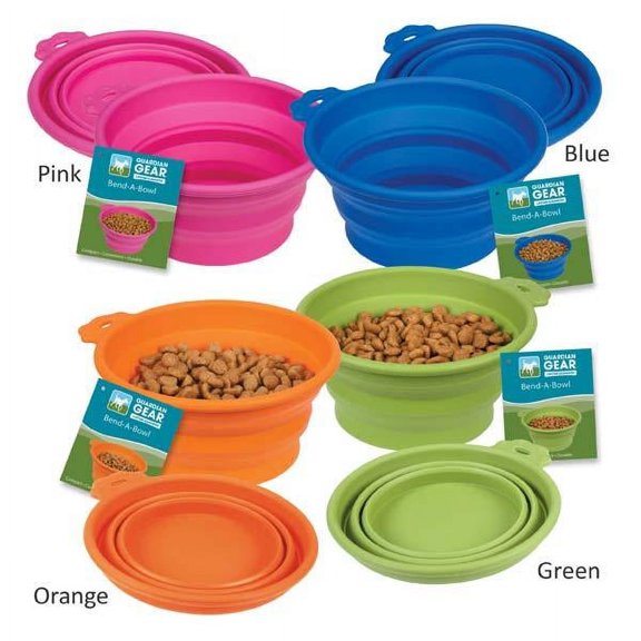 Guardian Gear Bend-a-Bowl Collapsible Dog Water and Food Bowl 8 Pack, S