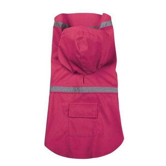 Guardian Gear Bright Dog Raincoat w/ Reflective Stripe RASPBERRY S/M 14"