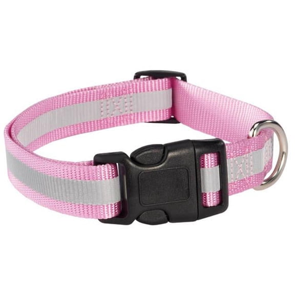 Guardian Gear Reflective Dog Collar, Fits Necks 10" to 16", Pink