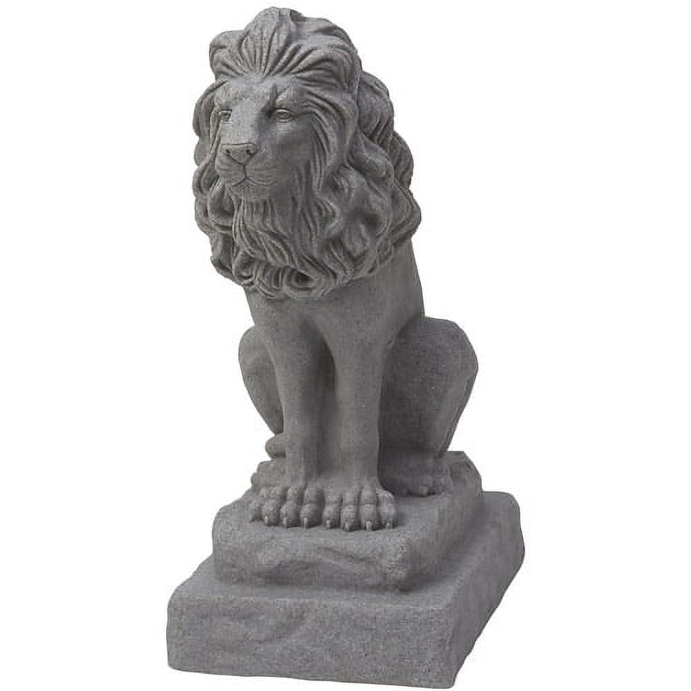 Guardian Lion 28" Natural Granite Resin Garden Statue