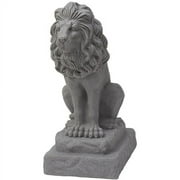 Guardian Lion 28 Garden Statue   Natural Granite Appearance